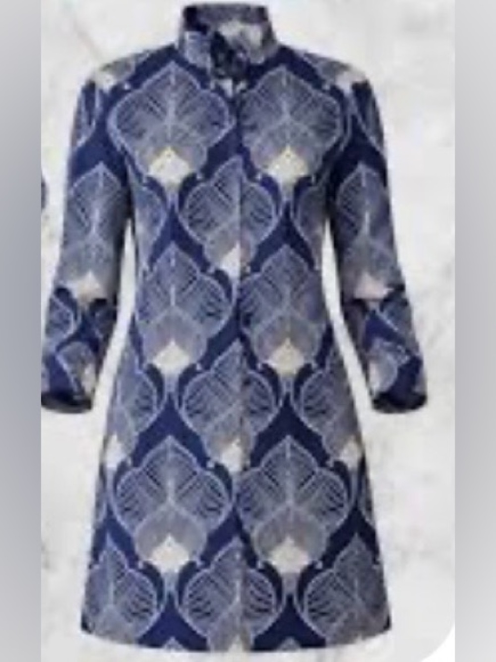 Women’s J. McLaughlin Mock Neck Neo Tangier Geo Shirt Dress Size Small